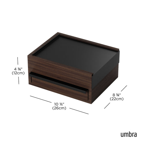 Umbra Tesora - Joyero de dos niveles con tapa extraíble, organizador Umbra Tesora - Joyero de dos niveles con tapa extraíble, organizador