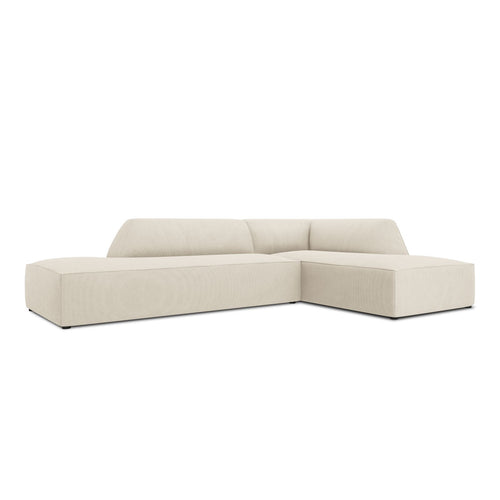 Cosmopolitan Design - Modulaire hoekbank rechts Siena 4-zits, ribfluwelen lichtbeige - 180x273x69cm