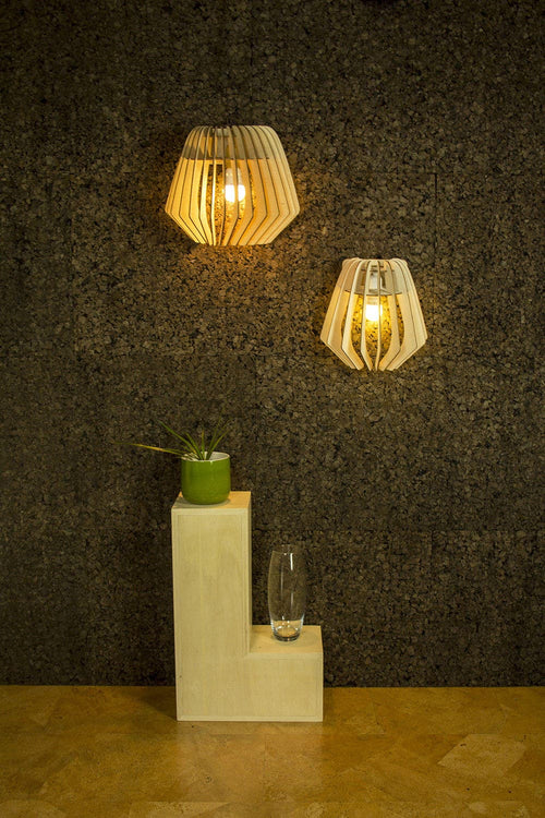 Bomerango Wall Spin houten muurlamp met koordset wit - Medium