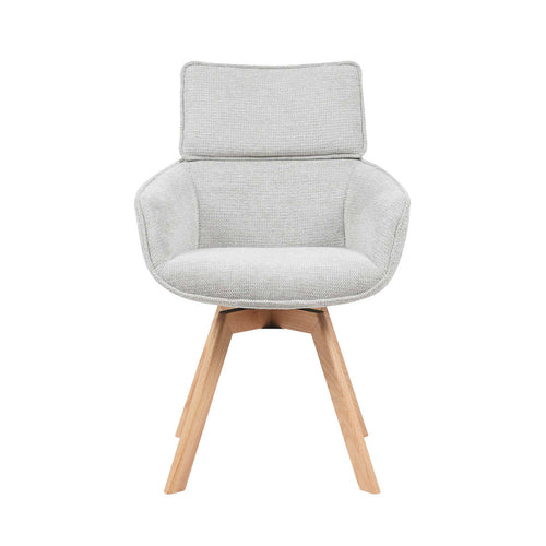 StarFurn Eetkamerstoel Jona - Taupe Stof - Draaibaar - Set van 2