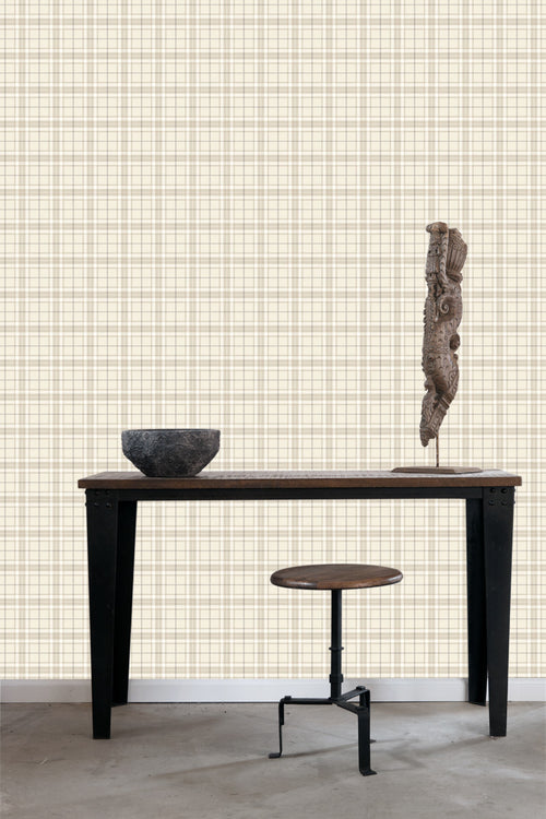 ESTAhome behang ruiten beige - 53 cm x 10.05 m - 137722