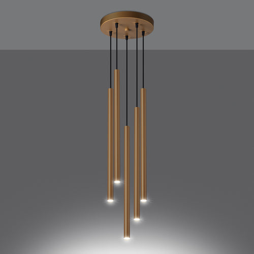 Sollux Lighting Hanglamp PASTELO 5P goud - 25x25x110cm