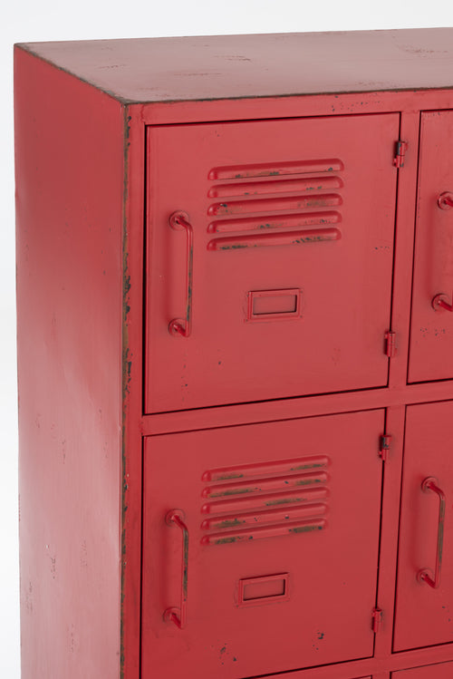 J-Line kast 9 Laden - metaal - rood - vtwonen shop