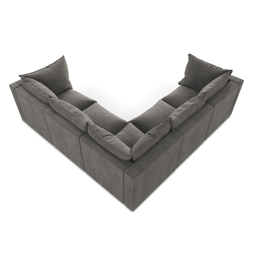 LaMiaSofa Modulaire hoekbank Ravenna - textuurstof - donkergrijs - 255x255x77