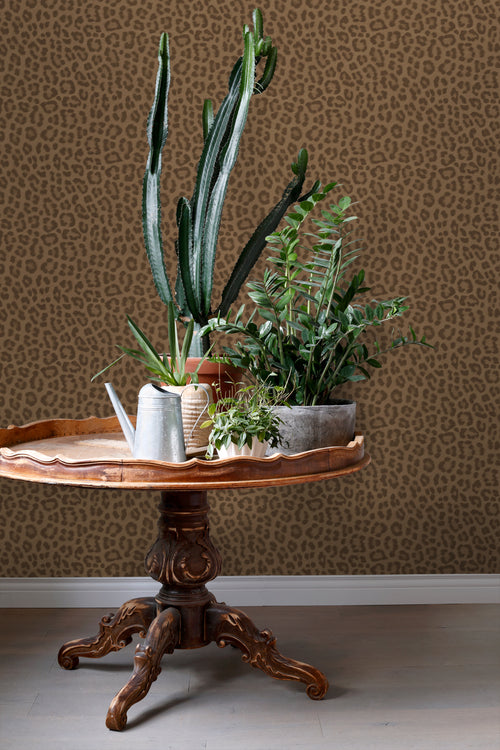 ESTAhome behang panterprint donkerbruin - 50 x 900 cm - 139969