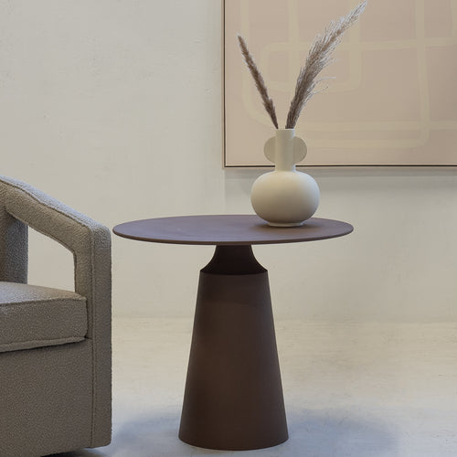 Giga Meubel Bijzettafel Else - Bruin - Aluminium - 69x69cm - vtwonen shop