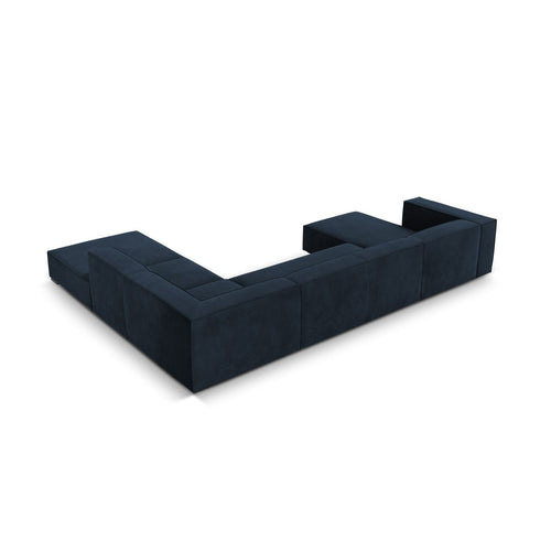 Cosmopolitan Design - Panoramische hoekbank rechts Turin 6-zits, structurele stof donkerblauw - 270x365x68cm