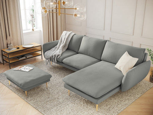 Cosmopolitan Design rechter hoekbank Vienna 5-zits, boucle, grijs - 170x255x95cm