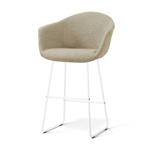 Nolon Nino-Otis barkruk taupe melange - wit onderstel - 75 cm - vtwonen shop