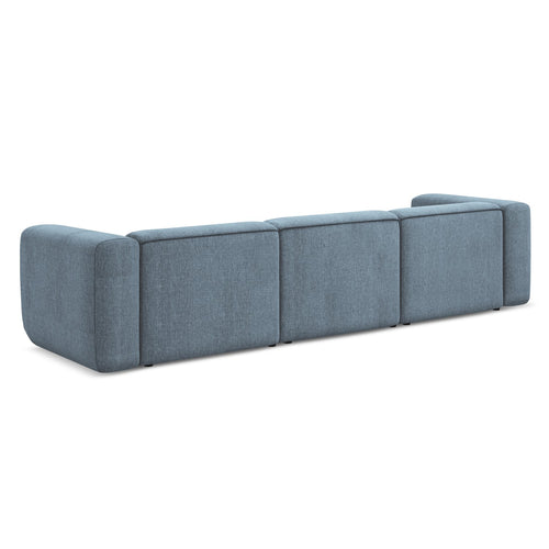 LaMiaSofa 4-zits bank Bari - chenille stof - jeans - 319x89x70