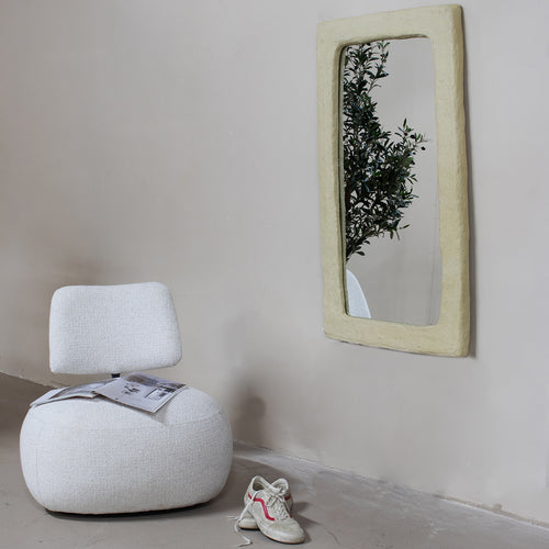 Giga Meubel Spiegel Paige - Naturel Papier-Maché - 61x4x109cm