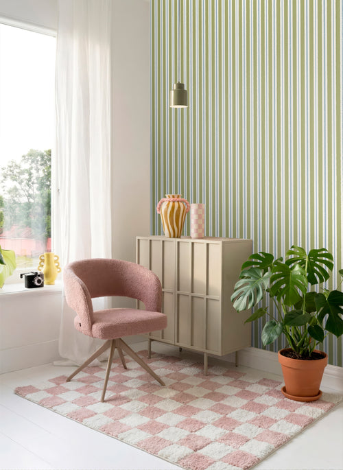 ESTAhome behang strepen groen en blauw - 50 x 900 cm - 131955