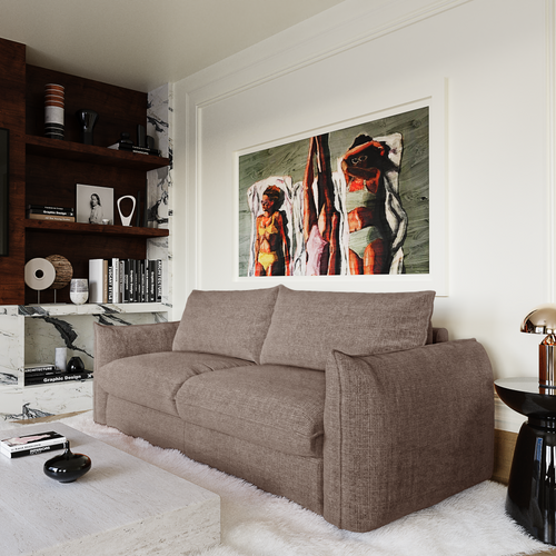 Premium Interiors - Snel uitklapbare slaapbank ICON - gewaafd fluweel mol 208cm
