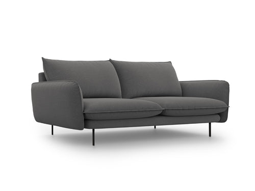 Cosmopolitan Design Bank Vienna 3-zits, structurele stof, donkergrijs - 92x200x95cm