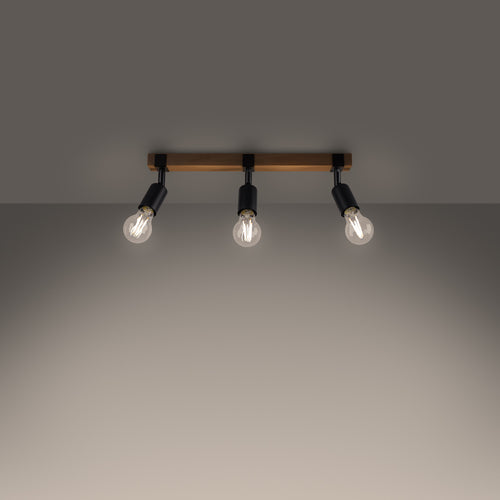 Sollux Lighting Plafondlamp ZUCA 3 zwart - 53x15x14cm