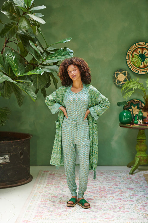 Pip Studio - Tilly Pyjama Shirt - Dames - Mojo - Groen - XS