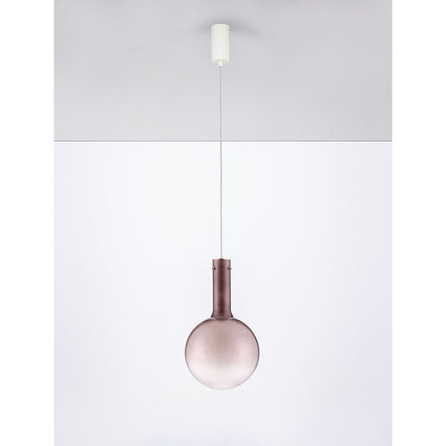 Nova Luce NOSTOS Bolvormige hanglamp voor plafond, bruin, goud, mat wit, Triac dimbare LED 6W 330lm 3000K