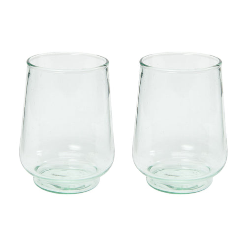 Return to Sender Glas 400 ml naturel - set van 2- stapelbaar - recycled handgeblazen - vtwonen shop