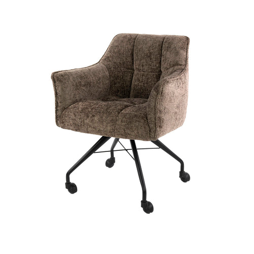 Giga Meubel Eetkamerstoel Hoven - Taupe - Incl. Wieltjes - Set van 2 - vtwonen shop