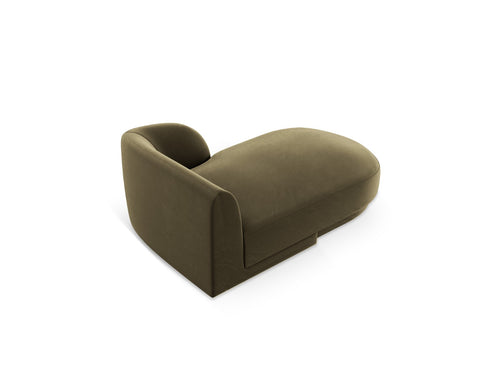Micadoni rechter chaise longue Miley flueel, groente - 156x90x70cm
