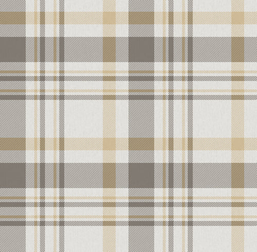 Sanders & Sanders behang ruitmotief grijs en geel - 53 cm x 10 m - 640190