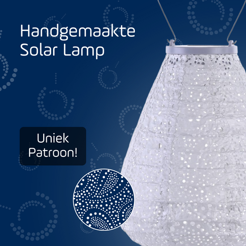 Lumiz solar lampion - paisley tulip - 20 cm - zilver