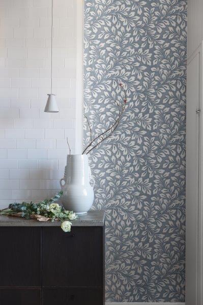 Borastapeter behang bladeren vergrijsd blauw - 53 cm x 10.05 m - 660556