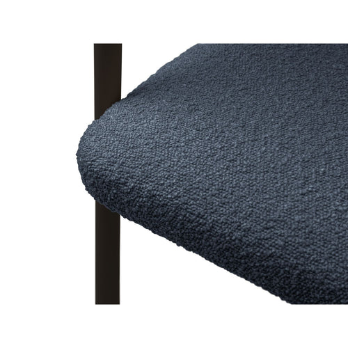 Set van 2 stoelen met gesp Lea boucle donkerblauw - 53.5x56.5x74cm