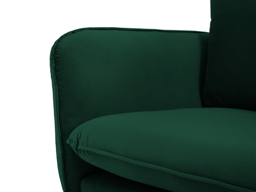 Cosmopolitan Design linker hoekbank Vienna 6-zits, flueel, flessengroen - 185x275x95cm