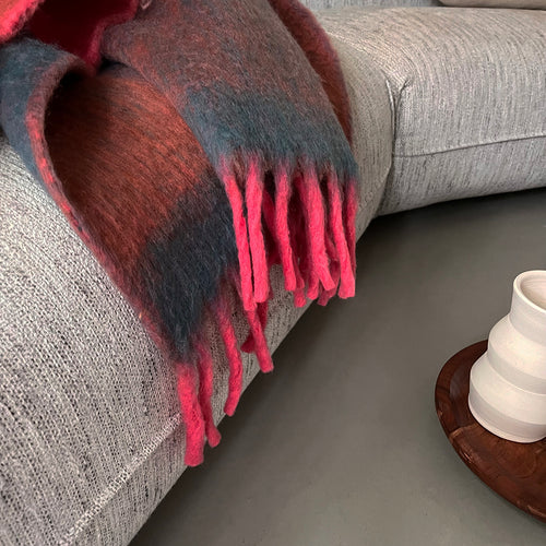 Malagoon plaid Zapotec - zacht roze - 100% recycled