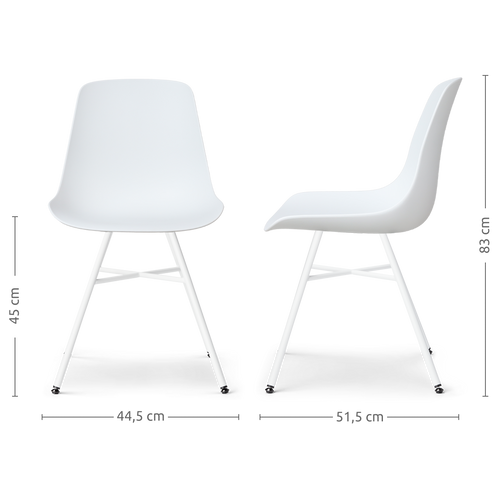 Nolon Noa-Pip Eetkamerstoelen Set van 2 - Wit - Witte Poten - vtwonen shop