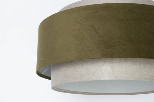 bpskoncept hanglamp Doblo  -linnen & olijfgroen - Ø50 cm