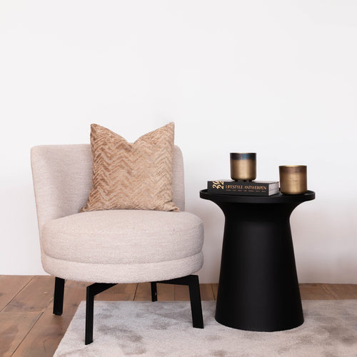 Atmooz bijzettafel Tulip - zwart - Ø 50 x H 50 cm