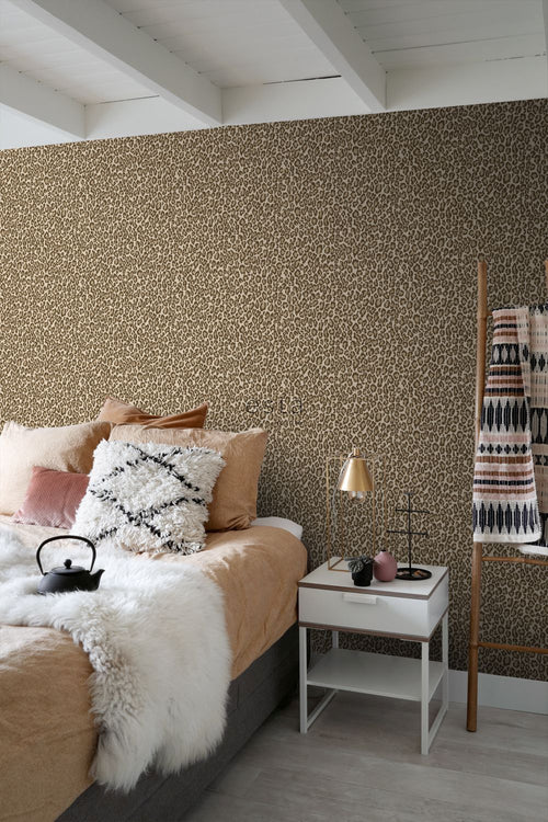 ESTAhome behang panterprint bruin - 53 cm x 10.05 m - 139152
