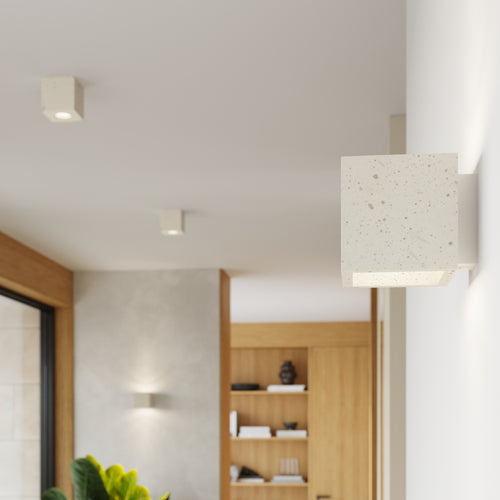 Sollux Lighting Wandlamp QUAD beton beige - 10x12x10cm
