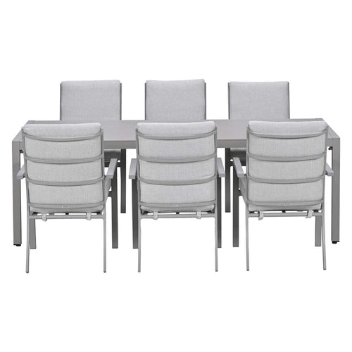 Garden Impressions Tuinset Senja 7-delig taupe - Kasper tuintafel 220x93 cm