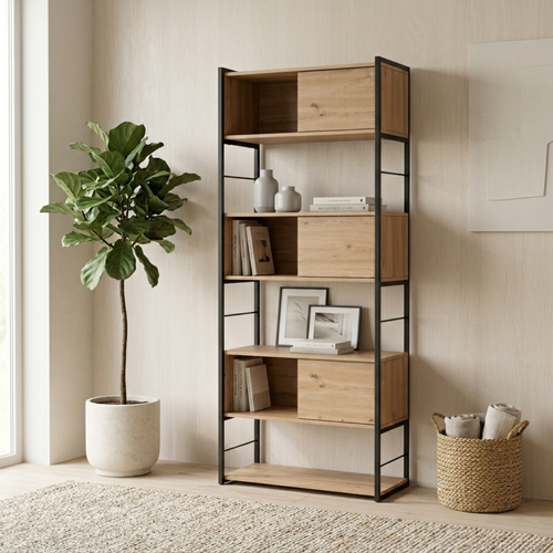 Calicosy - Boekenrek LENNY - licht hout 80x40x196,5 cm