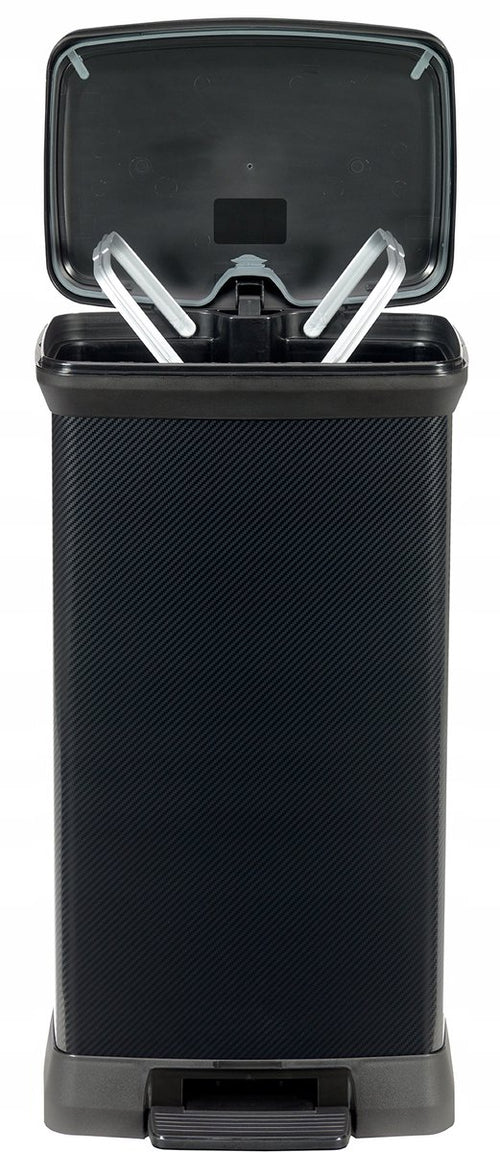 Curver Decobin Prullenbak - 50L - 39x29x72 cm - Zwart - vtwonen shop