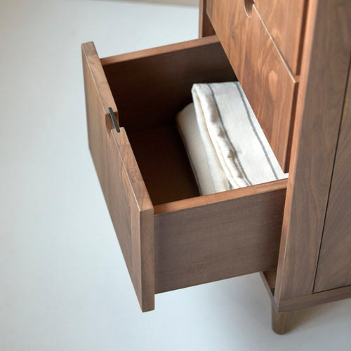 Tikamoon Massief notenhouten kolomkast - Donkerbruin