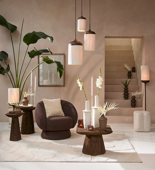 Light & Living bijzettafel DEGO - Ø33x53cm - bruin