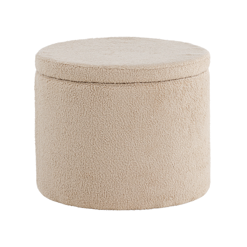 Nest living Amelia Poef Teddystof Beige - Met Opbergruimte - vtwonen shop