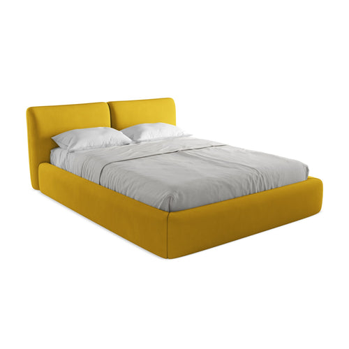 LaMiaSofa Bed met opbergruimte Milano - chenille stof - mosterd - 180x228x82