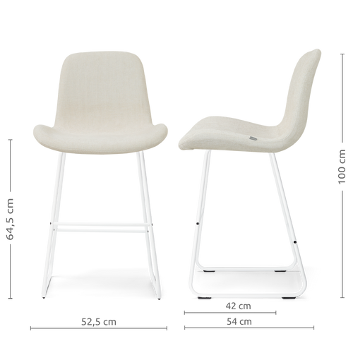 Nolon Nino-Fé barkruk cottonbeige - wit onderstel - 65 cm - vtwonen shop