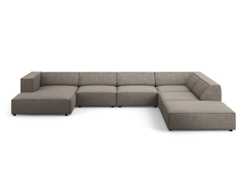 Cosmopolitan Design Panoramische hoekbank rechts Arendal 7-zits, chenille, grijs - 262x364x70cm