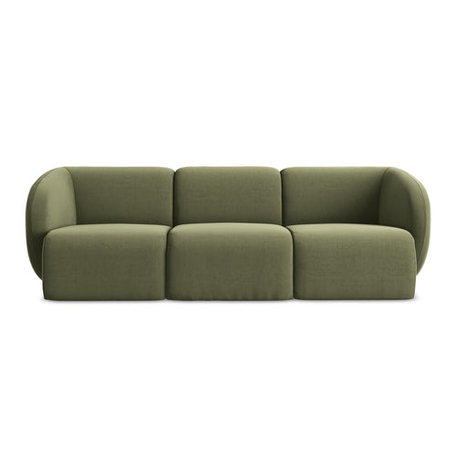 LaMiaSofa 3-zits bank Cervo - velours - olijf - 244x94x75