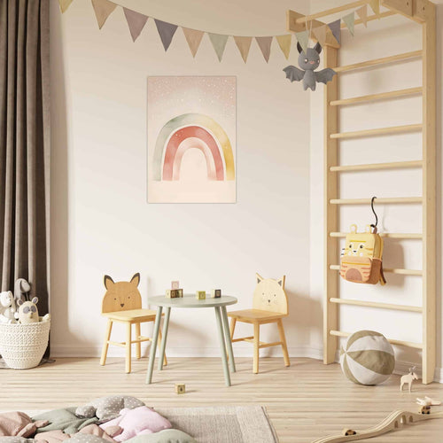 Artfulprints Poster Zachte regenboog   - A4 21x29.7 cm - Meerkleurig