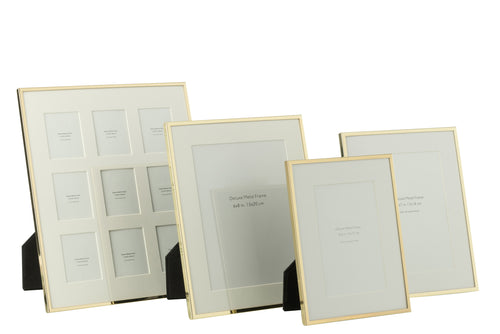 J-Line fotolijst Passe Partout 9 Stuks - metaal - goud