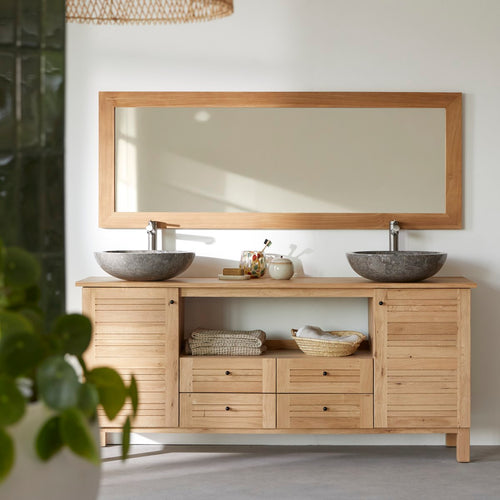 Tikamoon Massief eikenhouten badmeubel 165 cm - Naturel - vtwonen shop