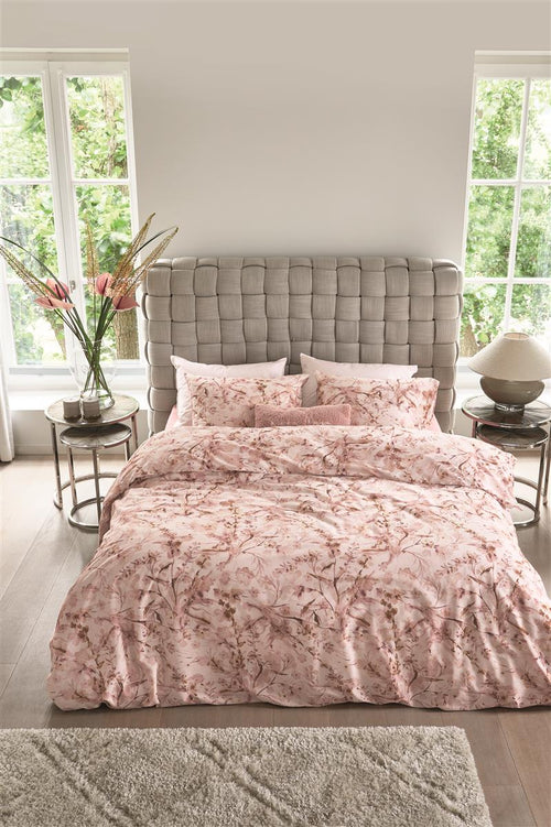 Rivièra Maison - Blushing Blooms dekbedovertrek - Eenpersoons - 140x200/220 cm - Roze
