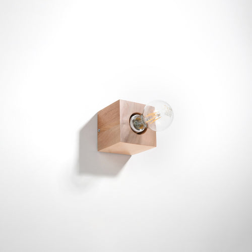 Sollux Lighting Wandlamp ARIZ naturel hout - 10x10x10cm